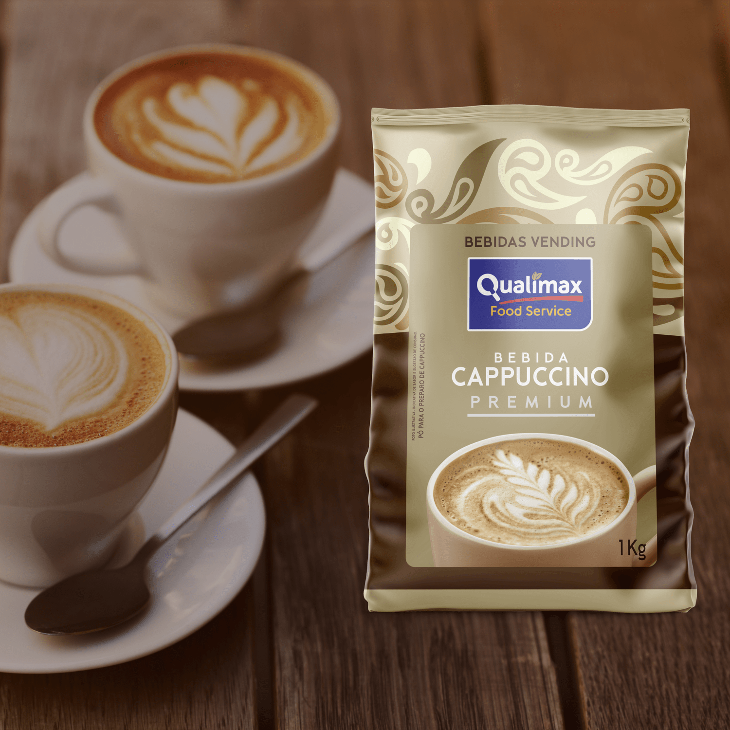 Cappuccino Premium Tradicional Solúvel Vending 1kg Qualimax - Gelox+